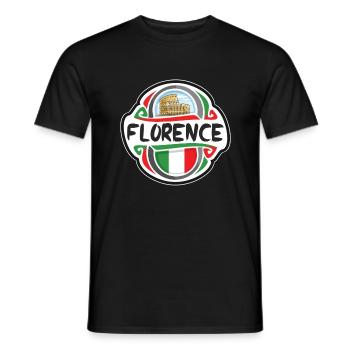 Florenz Italien Flagge Abzeichen Reise Souvenir Stempel - Männer T-Shirt - Schwarz - Vorne - AI Model Male 178 light (178cm)
