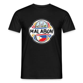 Malabon Philippinen Flagge Reise Souvenir Abzeichen Sta - Männer T-Shirt - Schwarz - Vorne - AI Model Male 178 light (178cm)