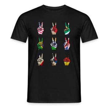Country flags with the victory logo - Men's T-Shirt - black - Front - AI Model Male 178 light (178cm)