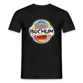 Bochum Allemagne Drapeau Badge Voyage Souvenir Timbre - T-shirt homme - noir - Devant - AI Model Male 178 light (178cm)