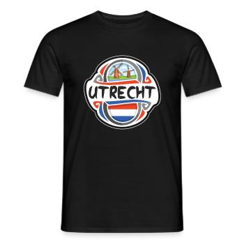 Utrecht Netherlands Flag Travel Souvenir Badge Sta - Men's T-Shirt - black - Front - AI Model Male 178 light (178cm)