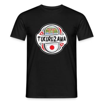Tokorozawa Japon Drapeau Badge Voyage Souvenir Timbre - T-shirt homme - noir - Devant - AI Model Male 178 light (178cm)