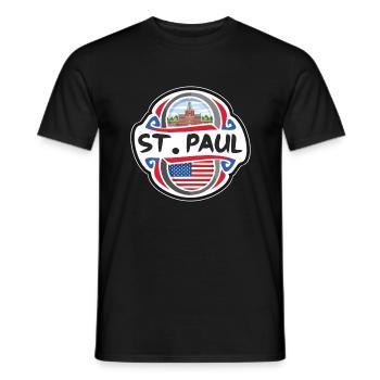 St. Paul USA Drapeau des États-Unis Souvenir de voyage Ba - T-shirt homme - noir - Devant - AI Model Male 178 light (178cm)