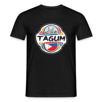Tagum Philippines Drapeau Insigne Voyage Souvenir Timbre - T-shirt homme - noir - Devant - AI Model Male 178 light (178cm)