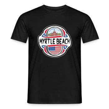 Myrtle Beach États-Unis Drapeau des États-Unis Voyage Souveni - T-shirt homme - noir - Devant - AI Model Male 178 light (178cm)