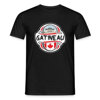 Gatineau Kanada Flagge Abzeichen Reise Souvenir Briefmarke - Männer T-Shirt - Schwarz - Vorne - AI Model Male 178 light (178cm)