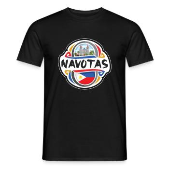 Navotas Philippinen Flagge Reise Souvenir Abzeichen Sta - Männer T-Shirt - Schwarz - Vorne - AI Model Male 178 light (178cm)