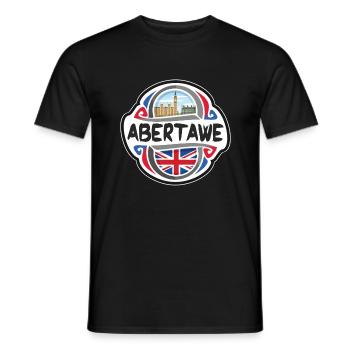 Abertawe Royaume-Uni Royaume-Uni Drapeau Souvenir de voyage Ba - T-shirt homme - noir - Devant - AI Model Male 178 light (178cm)