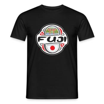 Fuji Japan Flag Badge Souvenir de voyage - T-shirt homme - noir - Devant - AI Model Male 178 light (178cm)
