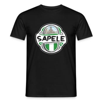 Sapele Nigeria Flag Badge Souvenir de Voyage - T-shirt homme - noir - Devant - AI Model Male 178 light (178cm)