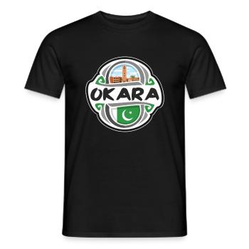 Okara Pakistan Flag Badge Souvenir de Voyage - T-shirt homme - noir - Devant - AI Model Male 178 light (178cm)