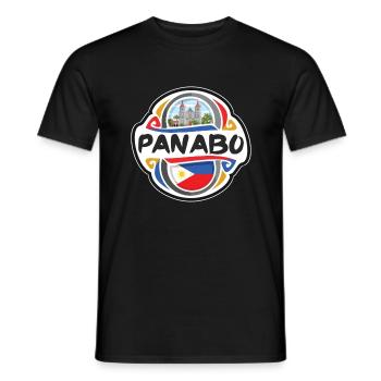 Panabo Philippines Flag Travel Souvenir Badge Stam - Men's T-Shirt - black - Front - AI Model Male 178 light (178cm)