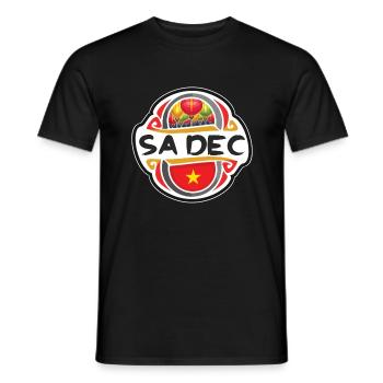 Sa Dec Vietnam Flag Badge Travel Souvenir Stamp - Men's T-Shirt - black - Front - AI Model Male 178 light (178cm)