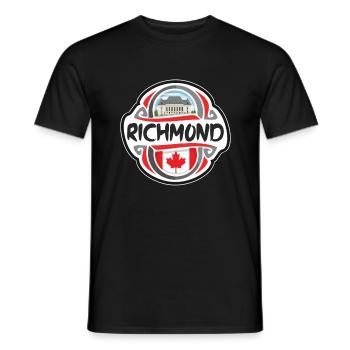 Richmond Canada Flag Badge Souvenir de voyage - T-shirt homme - noir - Devant - AI Model Male 178 light (178cm)