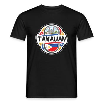 Tanauan Philippinen Flagge Reise Souvenir Abzeichen Sta - Männer T-Shirt - Schwarz - Vorne - AI Model Male 178 light (178cm)