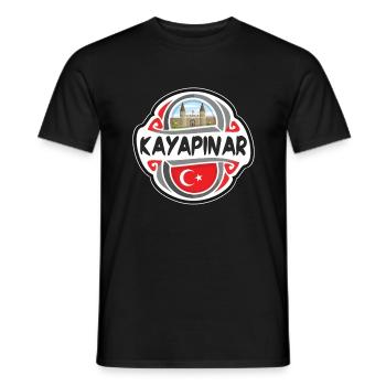 Kayapinar Turquie Drapeau Badge Voyage Souvenir Timbre - T-shirt homme - noir - Devant - AI Model Male 178 light (178cm)