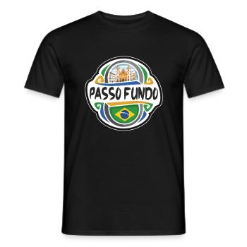 Passo Fundo Brasilien Flagge Reise Souvenir Abzeichen Stam - Männer T-Shirt - Schwarz - Vorne - AI Model Male 178 light (178cm)