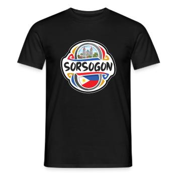 Sorsogon Philippines Flag Travel Souvenir Badge St - Men's T-Shirt - black - Front - AI Model Male 178 light (178cm)