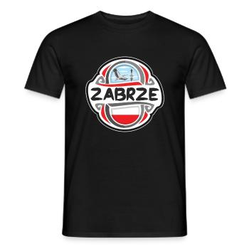 Zabrze Polen Flagge Abzeichen Reise Souvenir Stempel - Männer T-Shirt - Schwarz - Vorne - AI Model Male 178 light (178cm)