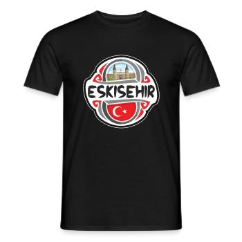 Eskisehir Türkei Flagge Abzeichen Reise Souvenir Stempel - Männer T-Shirt - Schwarz - Vorne - AI Model Male 178 light (178cm)