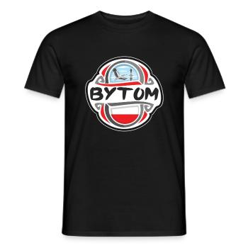 Bytom Poland Flag Badge Travel Souvenir Stamp - Men's T-Shirt - black - Front - AI Model Male 178 light (178cm)