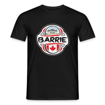 Barrie Canada Flag Badge Travel Souvenir Stamp - Men's T-Shirt - black - Front - AI Model Male 178 light (178cm)