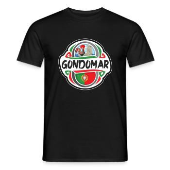 Gondomar Portugal Flagge Abzeichen Reise Souvenir Briefmarke - Männer T-Shirt - Schwarz - Vorne - AI Model Male 178 light (178cm)