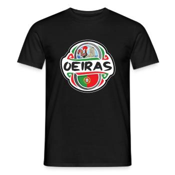 Oeiras Portugal Flagge Abzeichen Reise Souvenir Briefmarke - Männer T-Shirt - Schwarz - Vorne - AI Model Male 178 light (178cm)