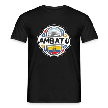 Ambato Ecuador Flagge Abzeichen Reise Souvenir Stempel - Männer T-Shirt - Schwarz - Vorne - AI Model Male 178 light (178cm)