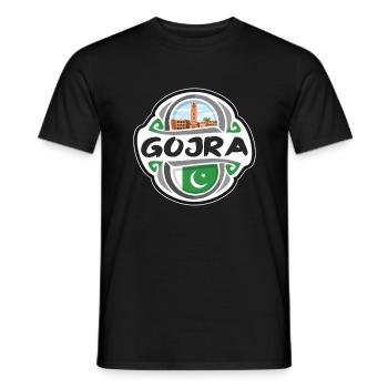 Gojra Pakistan Drapeau Badge Souvenir de Voyage Timbre - T-shirt homme - noir - Devant - AI Model Male 178 light (178cm)