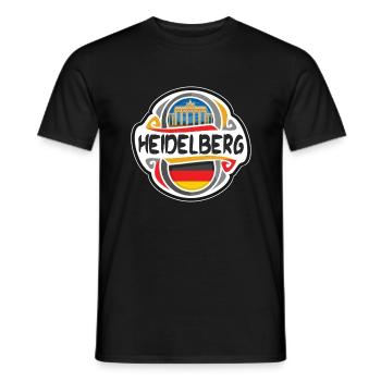 Heidelberg Allemagne Drapeau Voyage Souvenir Badge Stam - T-shirt homme - noir - Devant - AI Model Male 178 light (178cm)