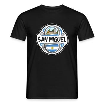 San Miguel Argentina Flag Travel Souvenir Badge St - Men's T-Shirt - black - Front - AI Model Male 178 light (178cm)
