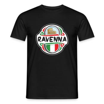 Ravenna Italien Flagge Abzeichen Reise Souvenir Stempel - Männer T-Shirt - Schwarz - Vorne - AI Model Male 178 light (178cm)