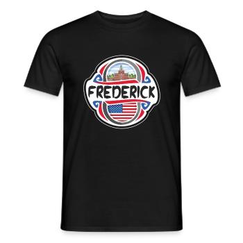 Frederick USA Vereinigte Staaten Flagge Reise Souvenir B - Männer T-Shirt - Schwarz - Vorne - AI Model Male 178 light (178cm)