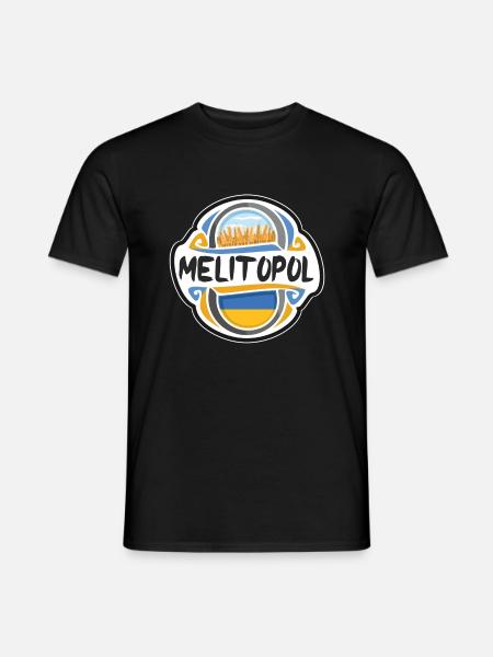 Melitopol Ukraine Flagge Abzeichen Reise Souvenir Stempel - Männer T-Shirt - Schwarz