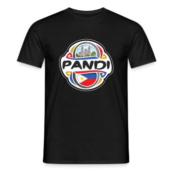 Pandi Philippinen Flagge Abzeichen Reise Souvenir Stempel - Männer T-Shirt - Schwarz - Vorne - AI Model Male 178 light (178cm)