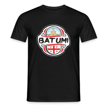 Batumi Géorgie Drapeau Badge Voyage Souvenir Timbre - T-shirt homme - noir - Devant - AI Model Male 178 light (178cm)
