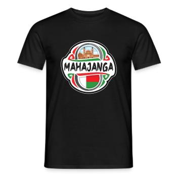 Mahajanga Madagascar Drapeau Voyage Souvenir Badge St - T-shirt homme - noir - Devant - AI Model Male 178 light (178cm)
