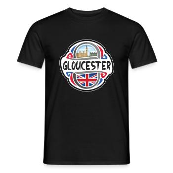 Gloucester Royaume-Uni Drapeau du Royaume-Uni Souvenir de voyage - T-shirt homme - noir - Devant - AI Model Male 178 light (178cm)