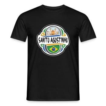 Santo Agostinho Brasilien Flagge Reise Souvenir Abzeichen - Männer T-Shirt - Schwarz - Vorne - AI Model Male 178 light (178cm)