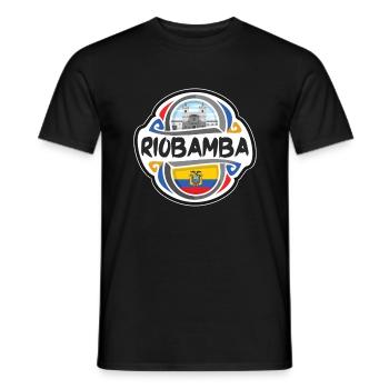 Riobamba Ecuador Flagge Abzeichen Reise Souvenir Stempel - Männer T-Shirt - Schwarz - Vorne - AI Model Male 178 light (178cm)