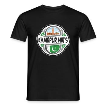 Khairpur Mir's Pakistan Flag Travel Souvenir Badge - Men's T-Shirt - black - Front - AI Model Male 178 light (178cm)