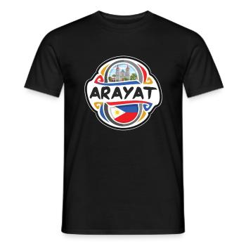 Arayat Philippines Drapeau Voyage Souvenir Badge Stam - T-shirt homme - noir - Devant - AI Model Male 178 light (178cm)