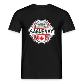 Saguenay Kanada Flagge Abzeichen Reise Souvenir Stempel - Männer T-Shirt - Schwarz - Vorne - AI Model Male 178 light (178cm)