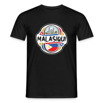Malasiqui Philippines Drapeau Voyage Souvenir Badge S - T-shirt homme - noir - Devant - AI Model Male 178 light (178cm)
