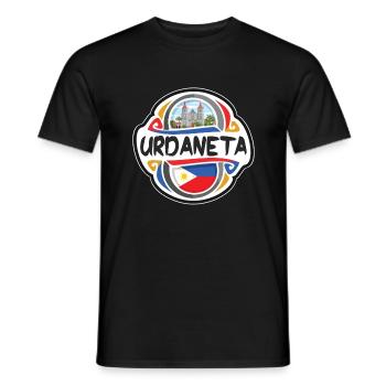 Urdaneta Philippines Drapeau Voyage Souvenir Badge St - T-shirt homme - noir - Devant - AI Model Male 178 light (178cm)