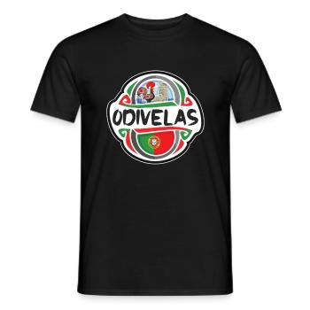 Odivelas Portugal Flagge Abzeichen Reise Souvenir Stempel - Männer T-Shirt - Schwarz - Vorne - AI Model Male 178 light (178cm)