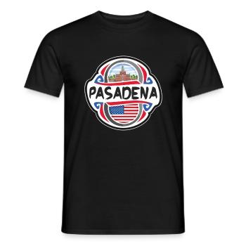Pasadena USA Drapeau des États-Unis Souvenir de voyage Ba - T-shirt homme - noir - Devant - AI Model Male 178 light (178cm)