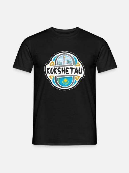 Kokshetau Kazakhstan Flag Travel Souvenir Badge St - Men's T-Shirt - black