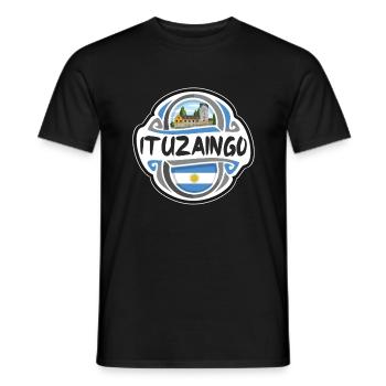 Ituzaingo Argentine Drapeau Voyage Souvenir Badge Sta - T-shirt homme - noir - Devant - AI Model Male 178 light (178cm)